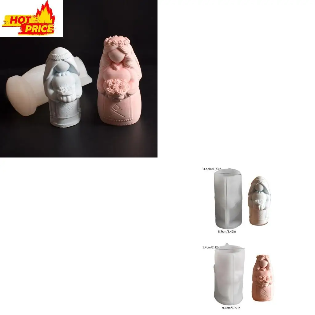

Silicone Mold for Crafting Bride Holding Flower Home Decoration Mould