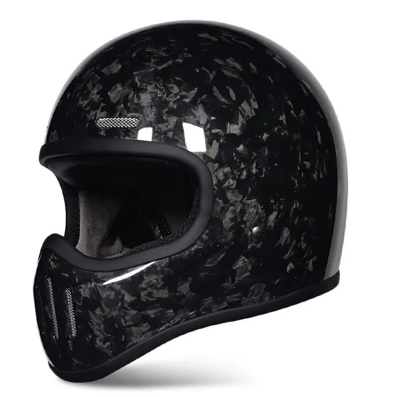 Fiberglass Carbon Fiber Light Cruise Cool Four Seasons Full Helmet Male and Female Small Helmets Installing Bluetooth