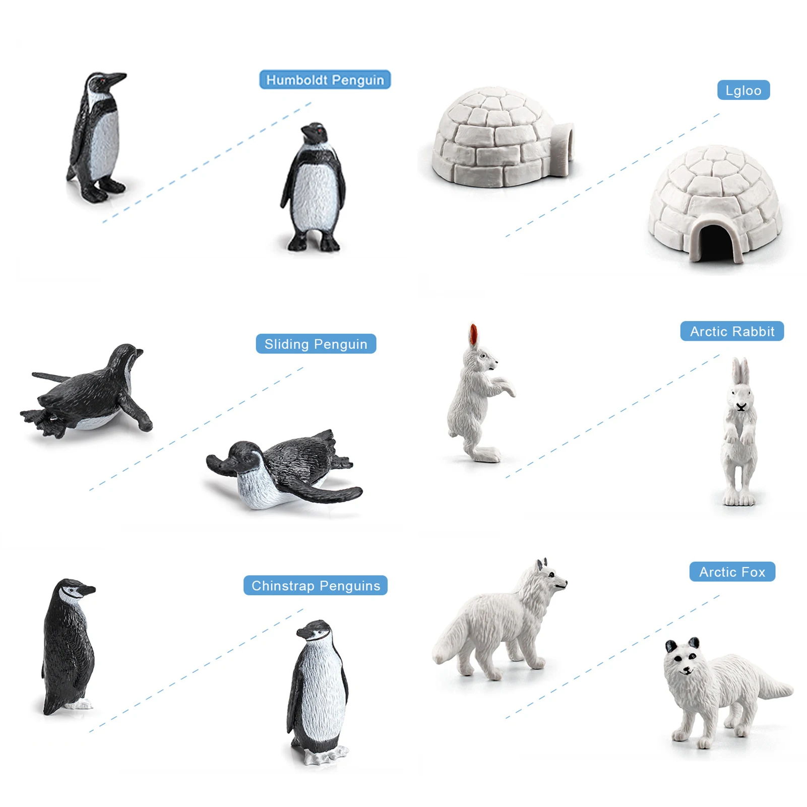 Simulation Arctic Animals Figures Penguins North Pole Bear Dolphin Action Figurines Collection Model Toys For Children Gifts