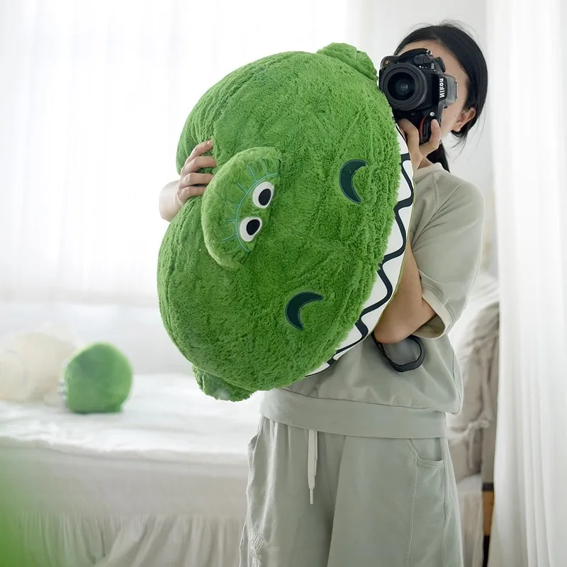 

Anime Disney Cartoon Green Dinosaur Plush Doll Throw Pillow Soft Stuffed Cushion Lumbar Support Home Decoration Christmas Gifts