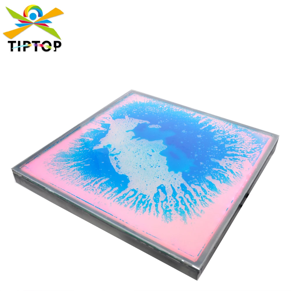 Professional 50cmx50cm Surface Tempered Glass Dancing Floor Light Acrylic Panels Contain Colored Inks Gravity Touch Function