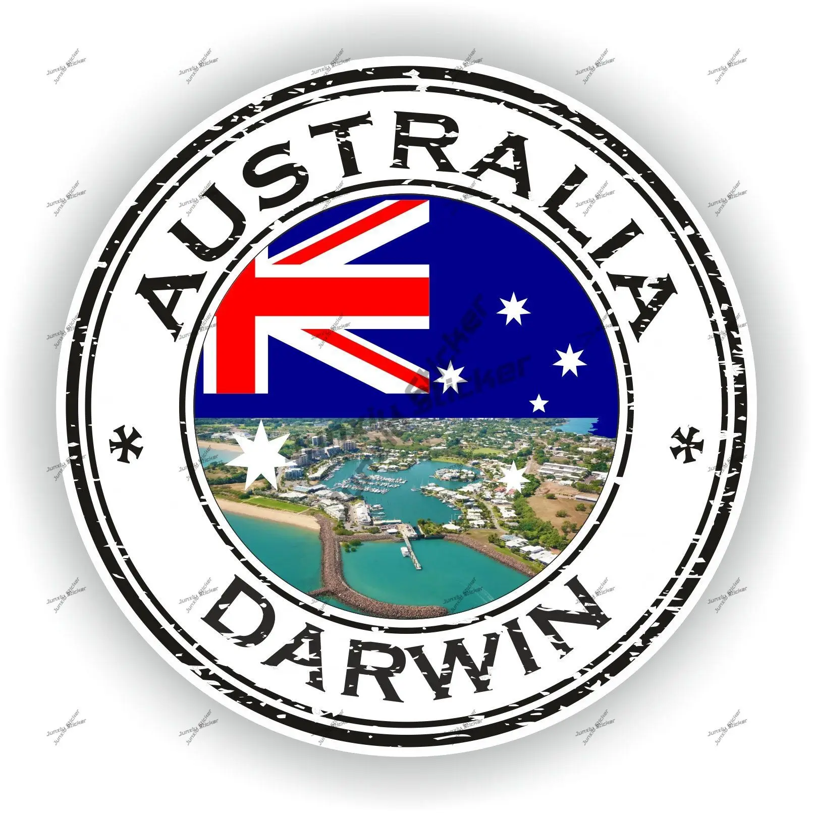 Darwin Australia Seal Sticker Australian Round Flag Stamp City Shield Decal for SUV Laptop Book Fridge Guitar Motorcycle Helmet