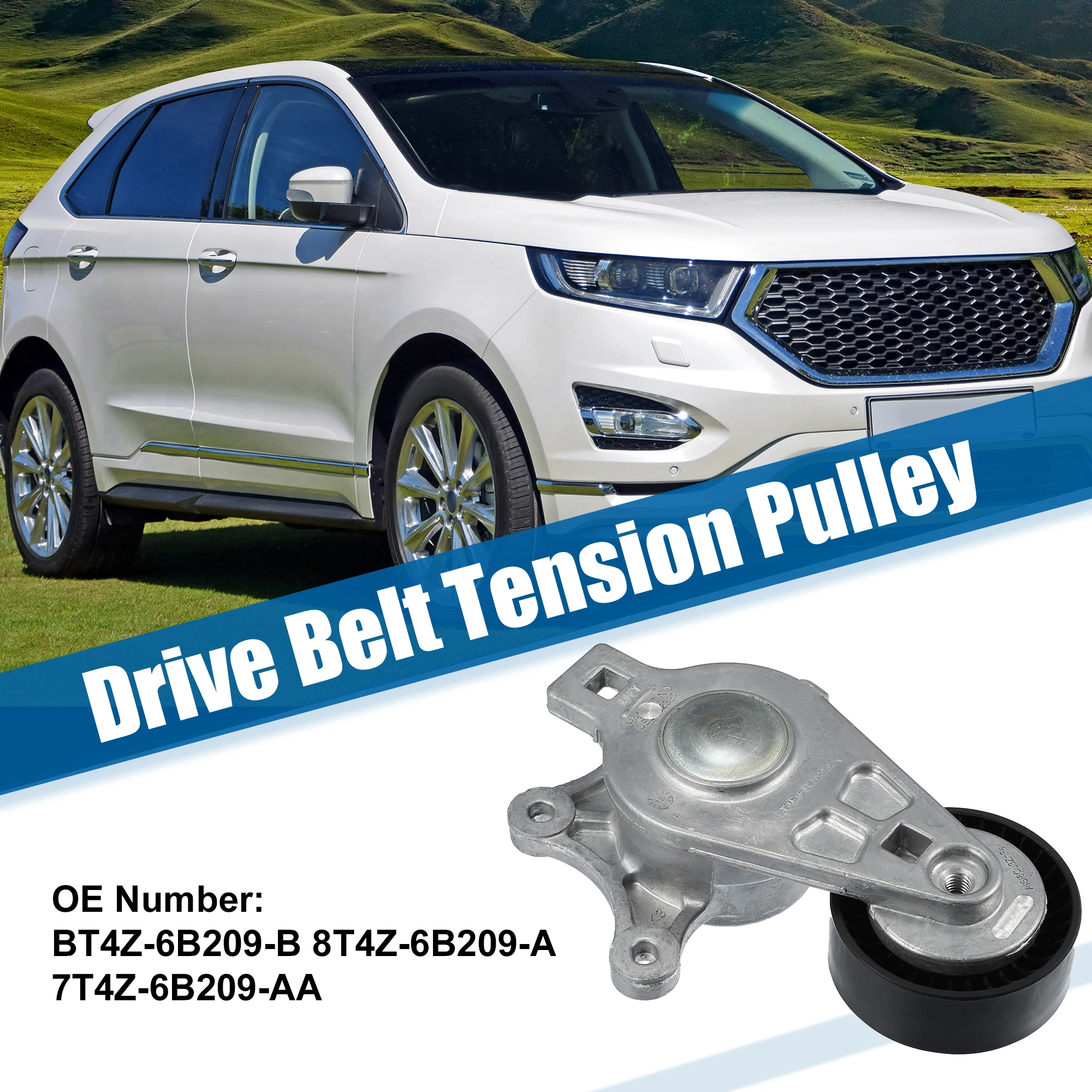 

UXCELL Belt Tensioner Pulley Assembly for Ford Explorer Edge Flex Fusion Taurus
