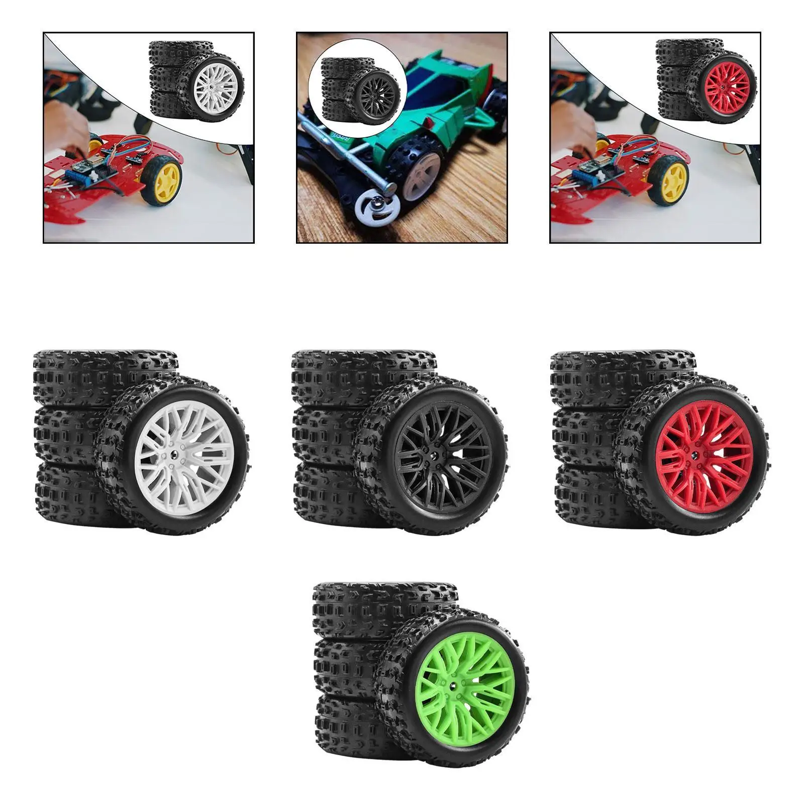 

4Pcs 1/18 RC Car Wheels and Tires Spare Parts Professional RC Car Part