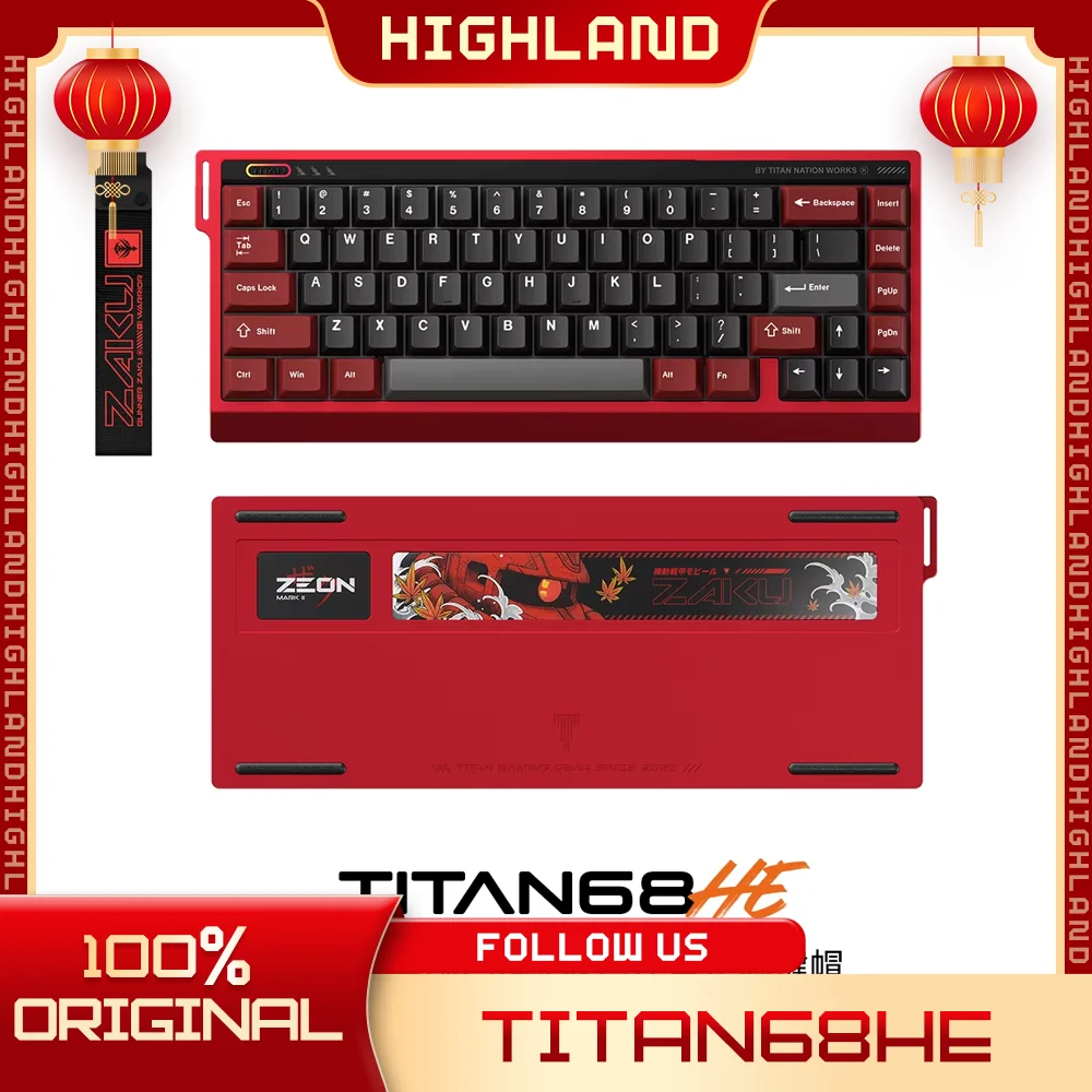 

TitanNation TITAN68HE PRO Magnetic Keyboard Magnetic Jade Pro Esports Gamer PC Gaming Mechanical Keyboard Custom Accessory