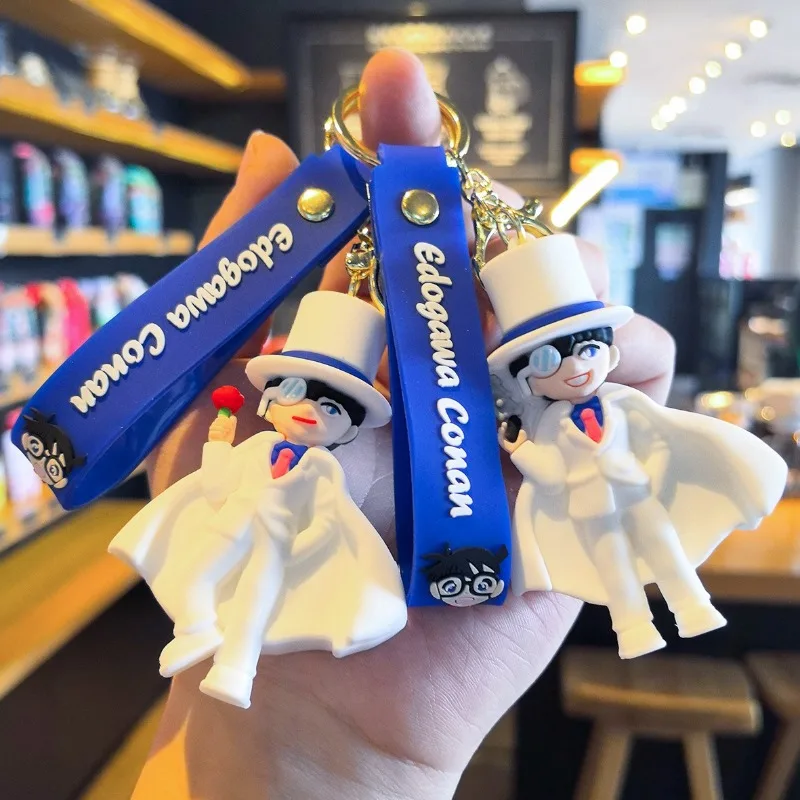 Nuovo creativo cartone animato detective Conan portachiavi bambola in PVC ciondolo portachiavi coppia zaino ciondolo piccolo regalo portachiavi per auto