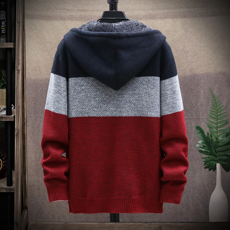 Men Sweaters High Quality Thicken Warm Men Hooded Cardigan Knitted Autumn Winter Slim Fit Casual Sweater Comfortable Jacket Male