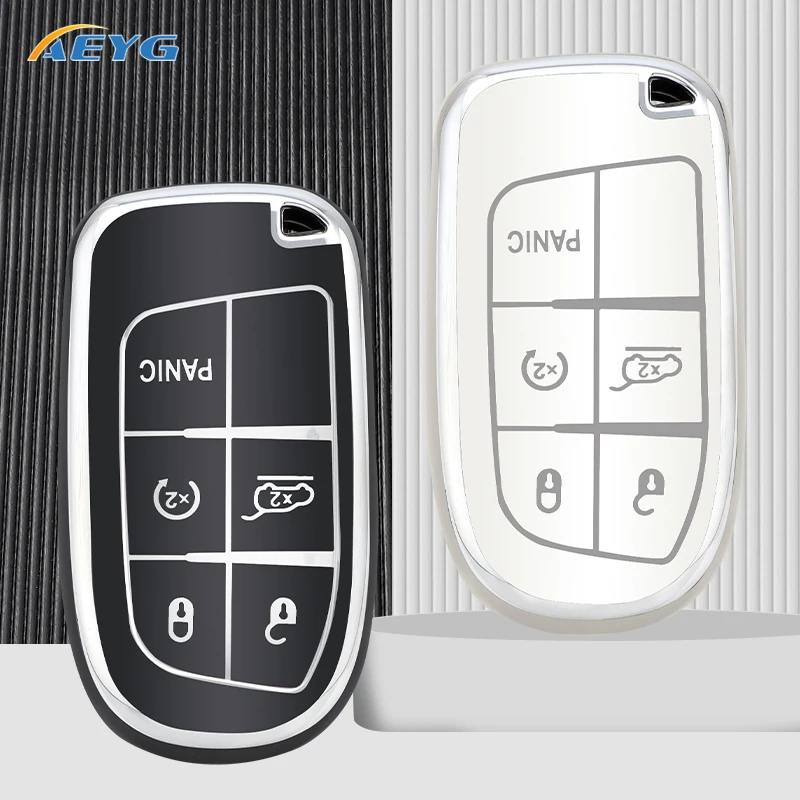 Fashion TPU Car Remote Key Case Cover For Jeep Renegade Grand Cherokee Dodge Ram Charger 1500 Challenger Chrysler 300C Journey