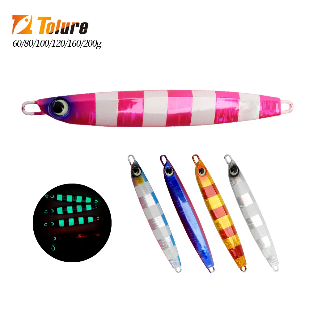 TOLU Jig Head Metal 60-200g – Hundimiento lento 5 colores ojos 3D - imagen 2