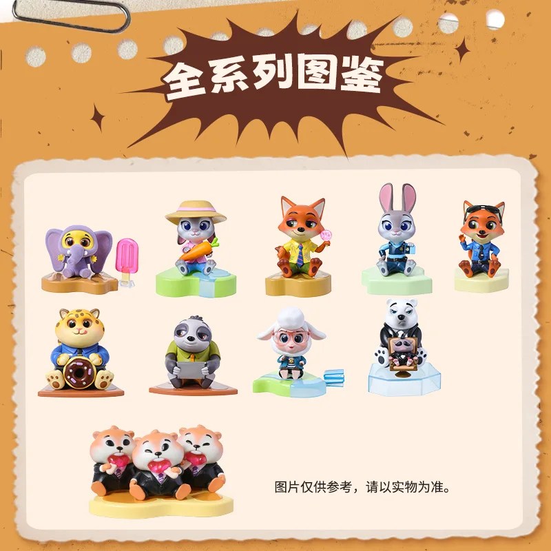 Miniso Genuine Disney Zootopia Series Sitting Blind Box Model Judy Hopps Nick Wilde Sloth Birthday Gift Children's Toys