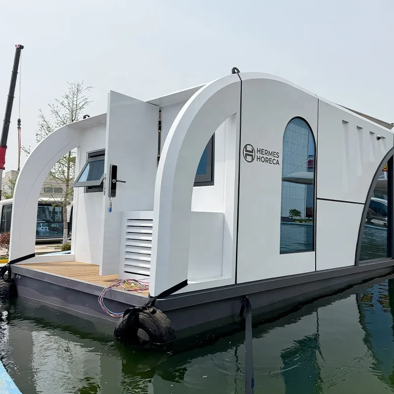 Luxury Prefab Modular Floating Houseboat | Yacht-Style, For Tiny Homes/Floating Hotel