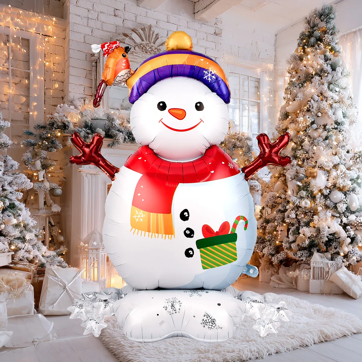 63inch Giant Stand Pedestal Snowman Foil Balloons New Year Christmas Decorations Navidad 2026 Decor Party Supplies