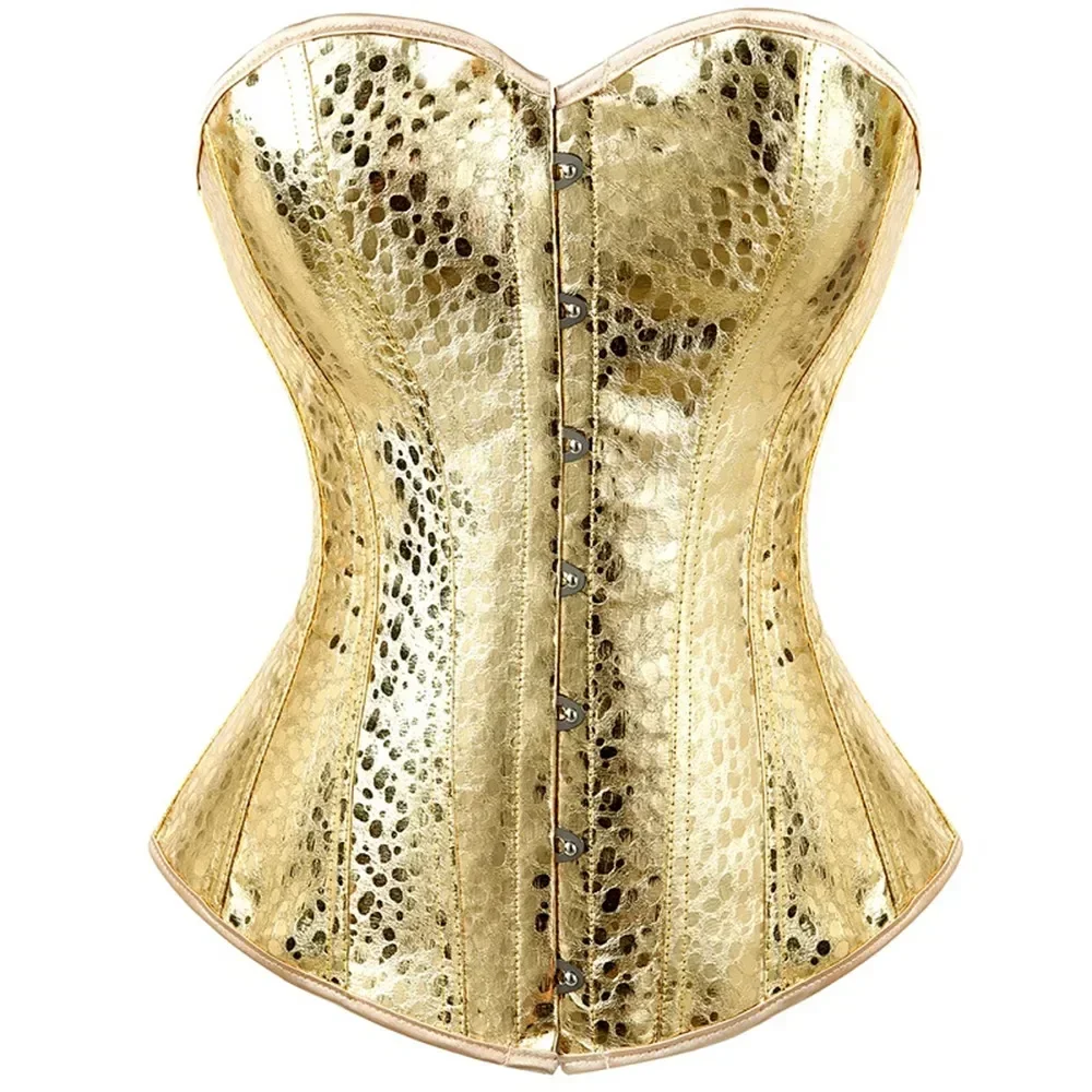 Gold Corsets for Women Lace up Overbust Corset Bustier Plus Size Vintage Style Steampunk Gothic korsett Top Burlesque Lingerie