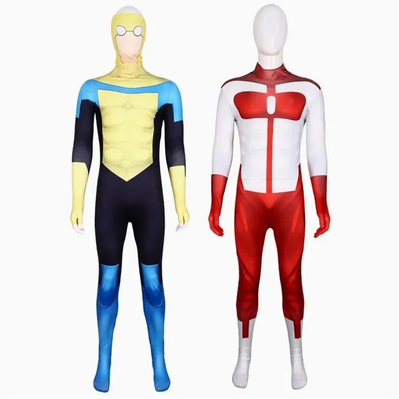 Cosdui Invincible Mark Grayson Cosplay Fantasia Kostüm Zentai Overall für Erwachsene Männer Outfits Verkleidung Halloween Karneval Party