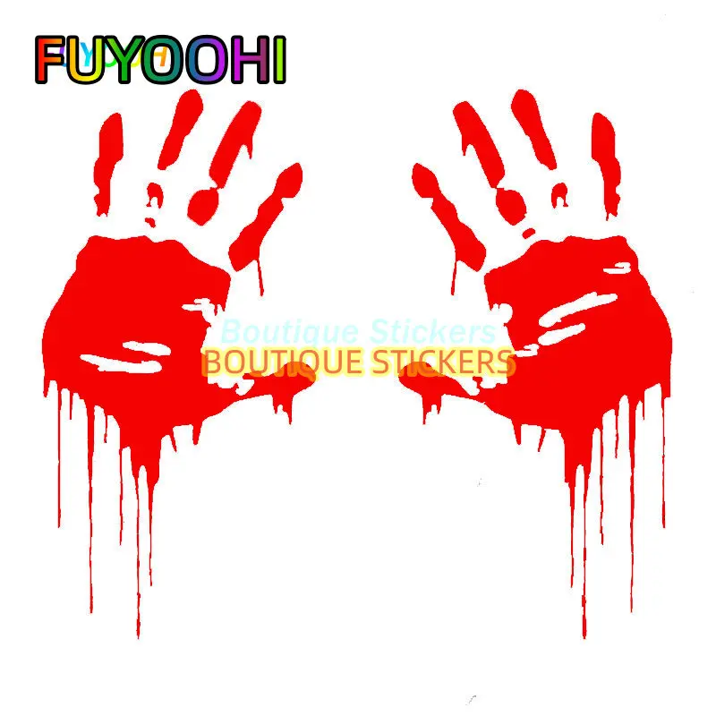 

Бутик-наклейки FUYOOHI, 3D зомби, кровавые руки, принт, забавная наклейка, забавная виниловая наклейка на автомобиль, забавные наклейки и наклейки