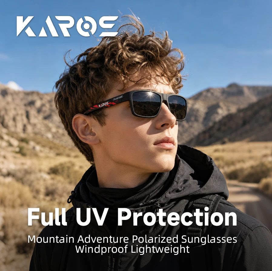 Karos Polarized Sunglasses Fashion UV400 Protection Outdoor Sport Eyewear Unisex Cycling Fishing Driving Climbing Travel Glasses