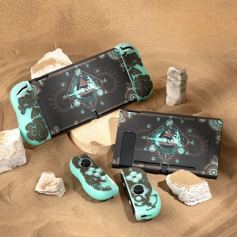 

Switch Oled Protective Cases Handle Silicone NS Protective Case Cover Zeldas Kingdom Tears Storage Bag Gaming Accessories
