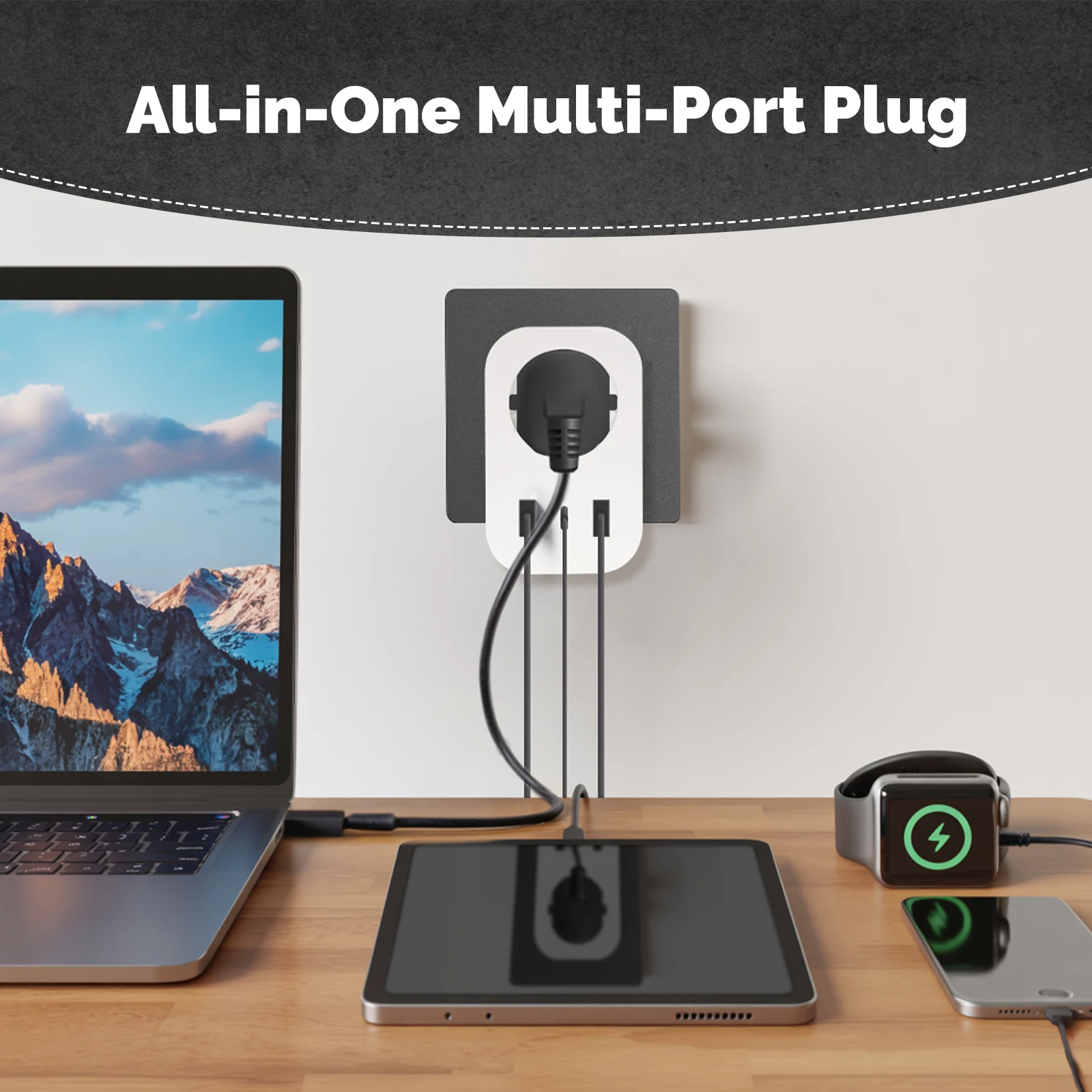 MOES Tuya WiFi 16A Smart EU Plug with PD20W USB Ports, Power Monitoring, Alexa Google Voice Control Socket