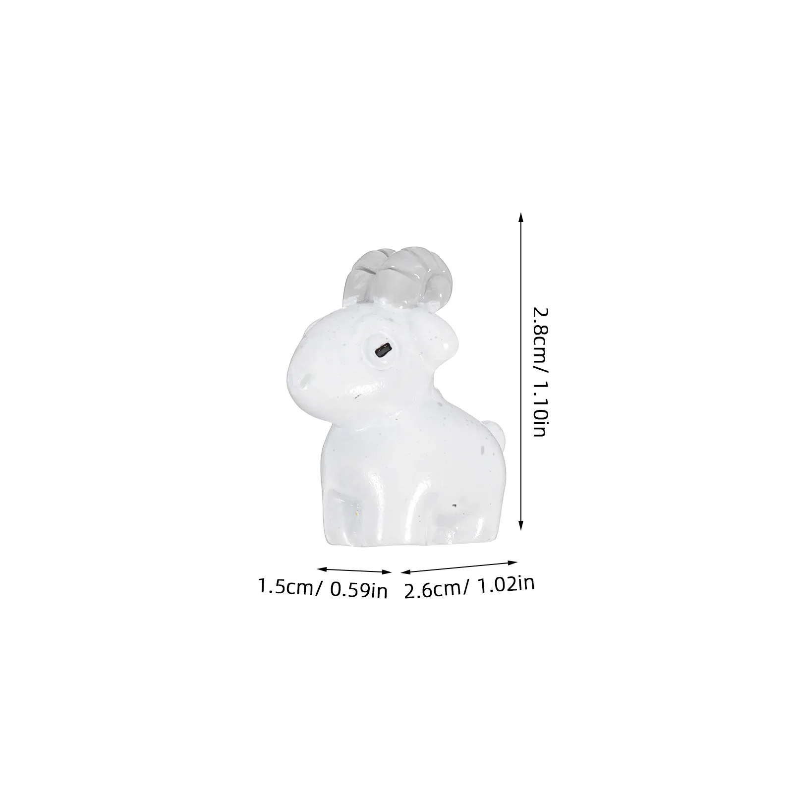 20Pcs Resin Mini Goat Figures Exquisite Crafted Desk Car Study Table Decor Space Saving Micro Scene Resin Animal Ornament
