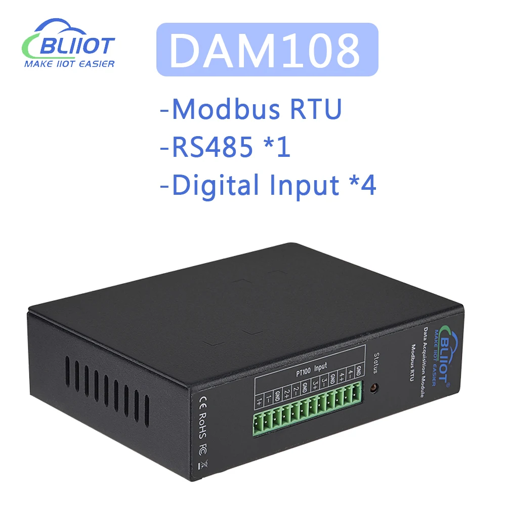 100 Sets BLiiot 4Digital Input RS485 to PLC Agricultural IO Module Adds Expansion modbus Industrial Automation DAM108