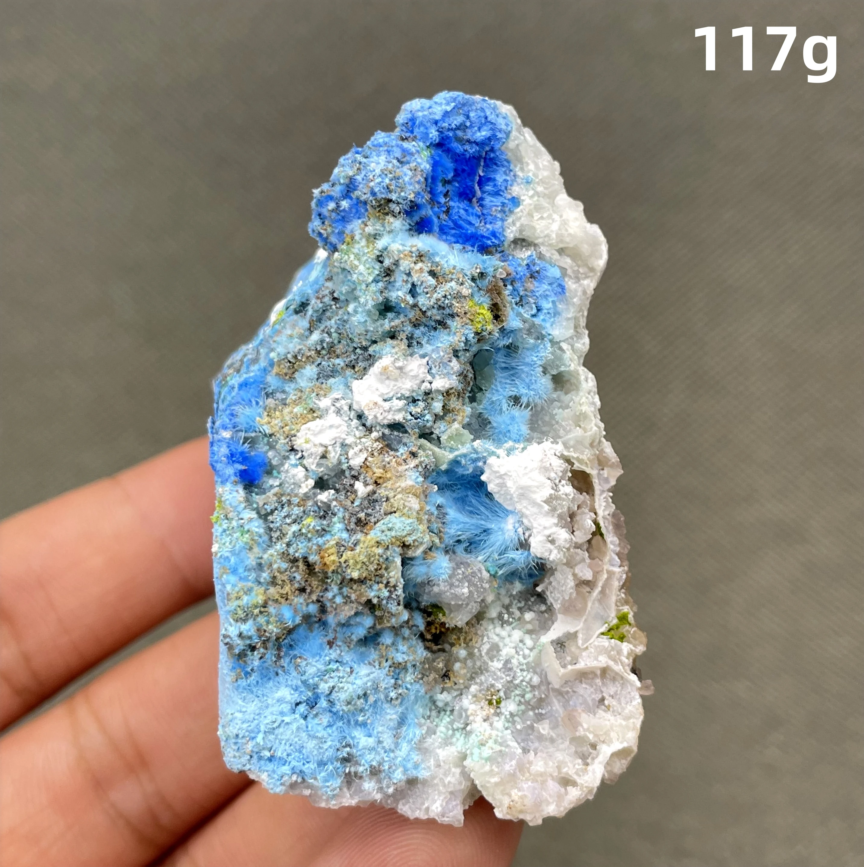 BEST! 100% Natural Cyanotrichite mineral specimens stones and crystals healing crystals from China