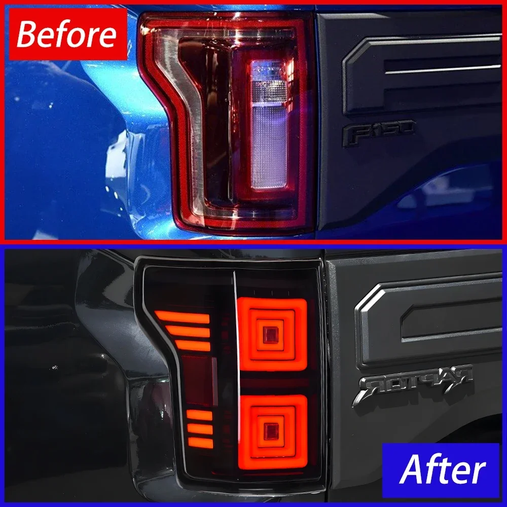 Auto Rear Back Lamps For Ford Raptor F150 2015-2019 LED Car Taillights Assembly Upgrade Dynamic Flashing Signal Lamp Accessories