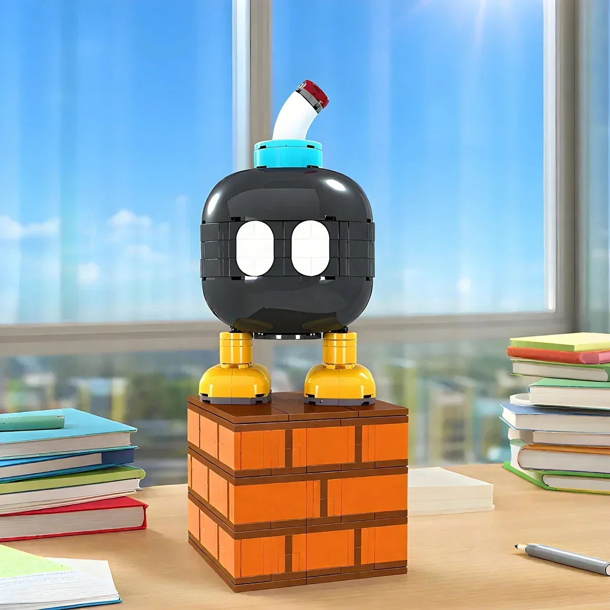 Hombre invincible Caps-Star Brother Bob-omb lindo bombardero de dibujos animados modelo de exhibición bloques de construcción ladrillos regalo conjunto fiesta