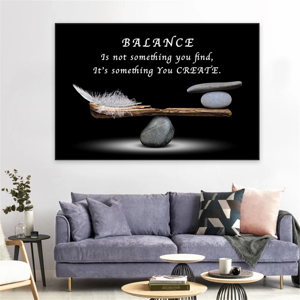 Inspirational Quotes Poster Balance Is Not Something You Find Wall Art Prints Motivational Success Prints Office Canvas Painting