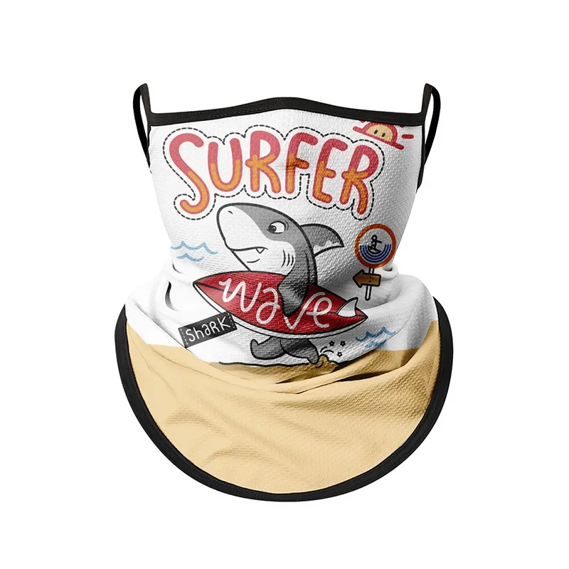 어린이를위한 여름 태양 보호 얼굴 마스크 Earloops 만화 Balaclava 야외 목 각반 빠른 건조 소년 소녀 러닝 페이스 커버