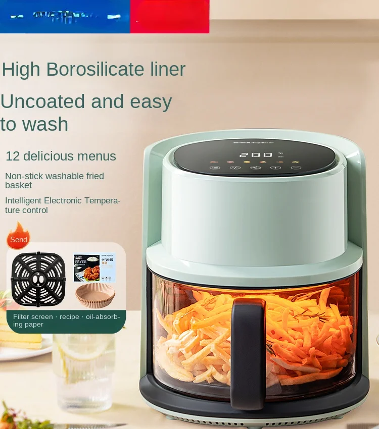 Air fryer, visual electric fryer, multifunctional, fully automatic, intelligent, and large capacity