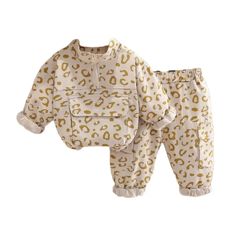 Roupa Infantil Fashion Kid Clothing 2023 Autumn New Two-piece Baby Boy Clothing Kid Clothes Girl Pullover Groups of Pant ملابس