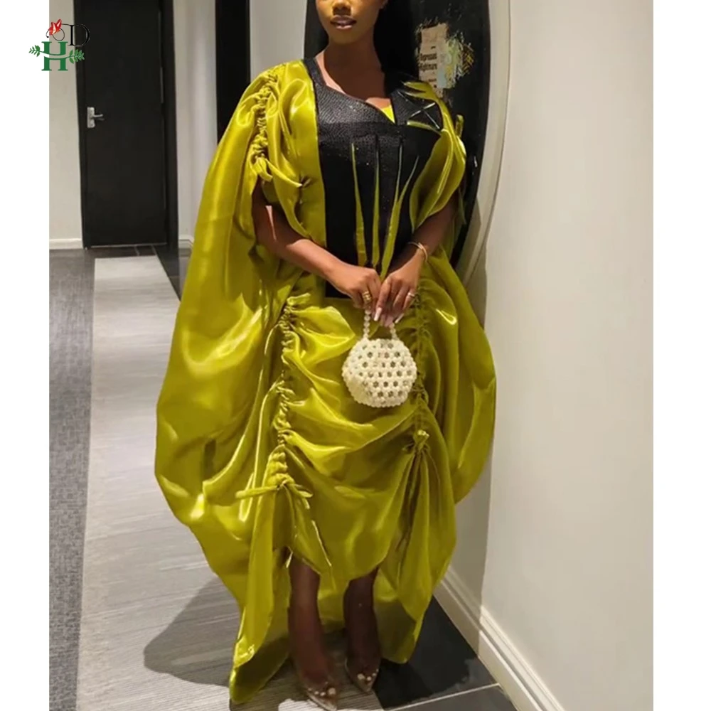 

Dresses on Clearance Sale African Dresses For Woman V-Neck Embroidered Ruched Irregular Turkey Dress Wedding Gown Bubu Robe 2026