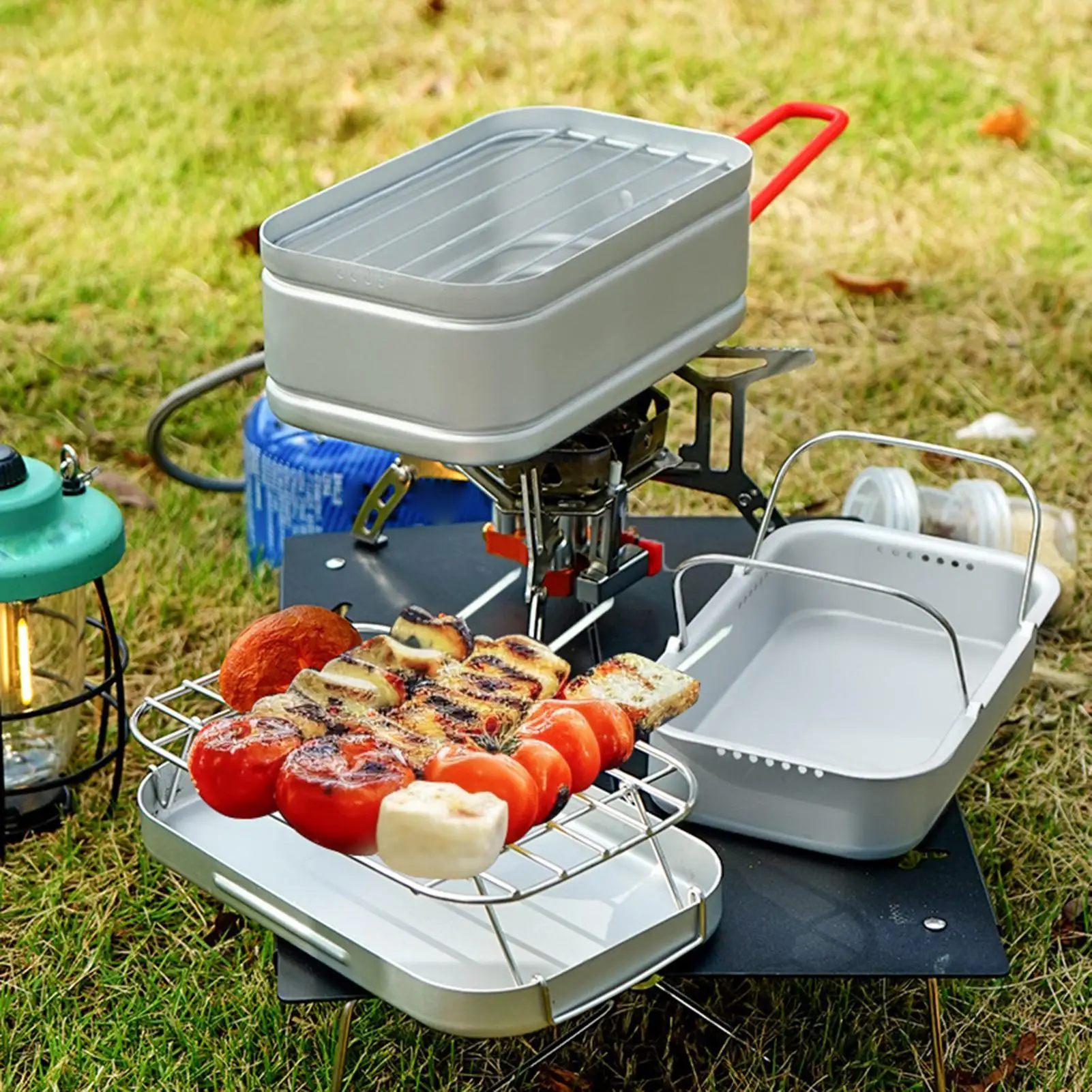 

Lunch Box Set Portable Heat Resistant Handles Lunch Containers For Kids Men Adults Travel Work Camping Outdoor Picnic Hiking