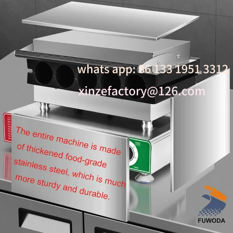 

Customizable 110V/220V Electric Barbecue Burrito Machine Mexico Chicken Rolls Maker Five Grid Chicken Roll Machine in Stock