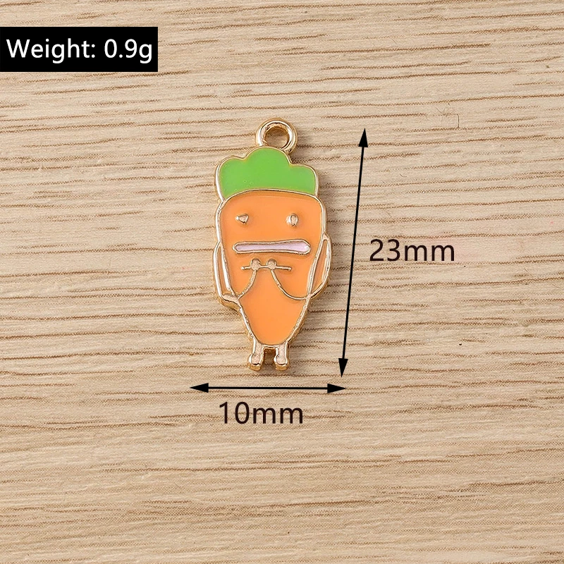 10 Stück niedliche, gemischte Emaille-Anhänger in Form von Orangen und Pilzen zum Basteln von Ohrringen, Halsketten, Armbändern und anderen DIY-Schmuckstücken. – Detail 17