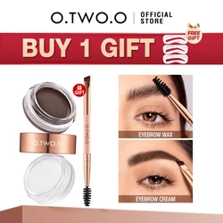 O.TWO.O Eyebrow Gel Wax Brow Pomade 2 IN 1 Waterproof Long Lasting Creamy Texture Highly Tint Eyebrow Shade Enhancers Cosmetics