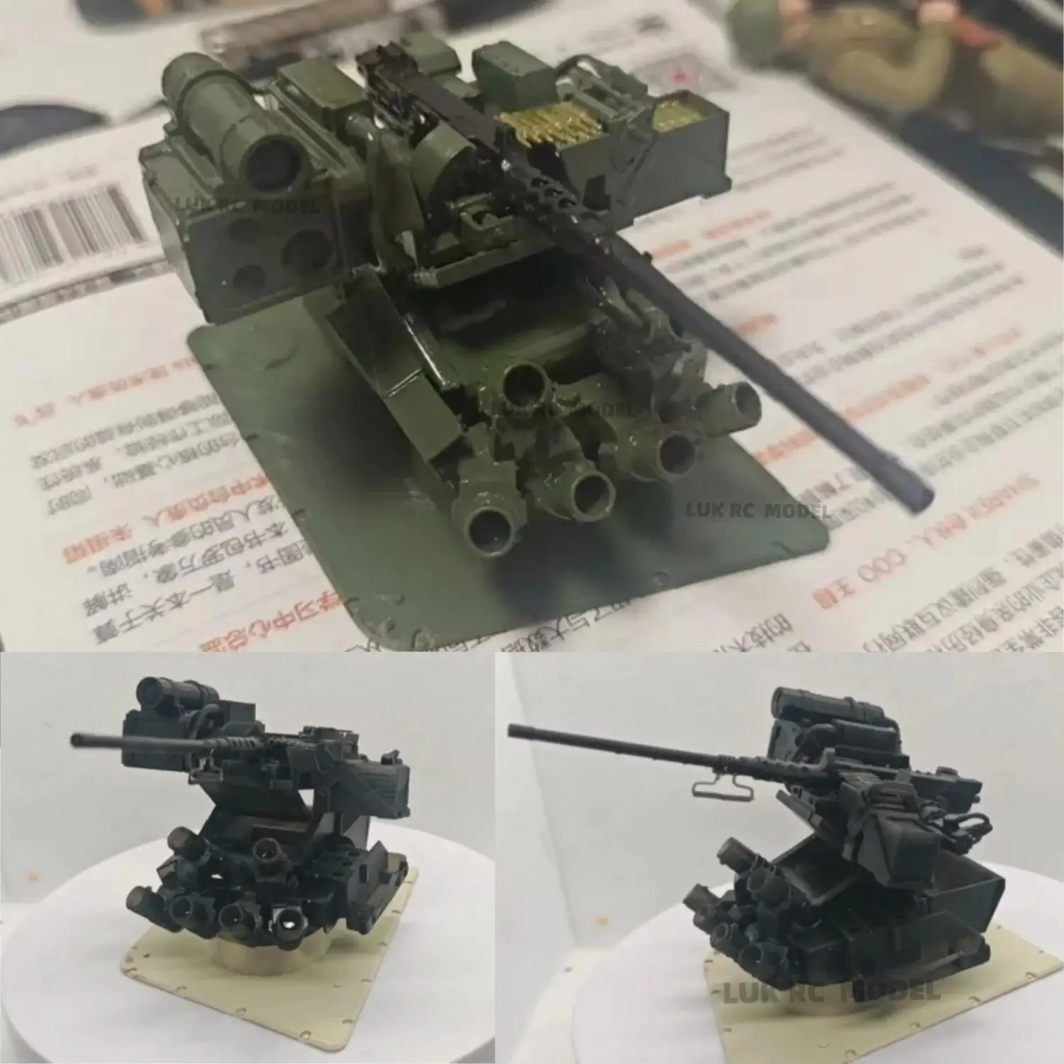 Leopold 2PSO Gun Station For 1/16 RC Tank HL Plastic Light Curing Resin Printing Painted Green DIY Parts Military Static Plastic
