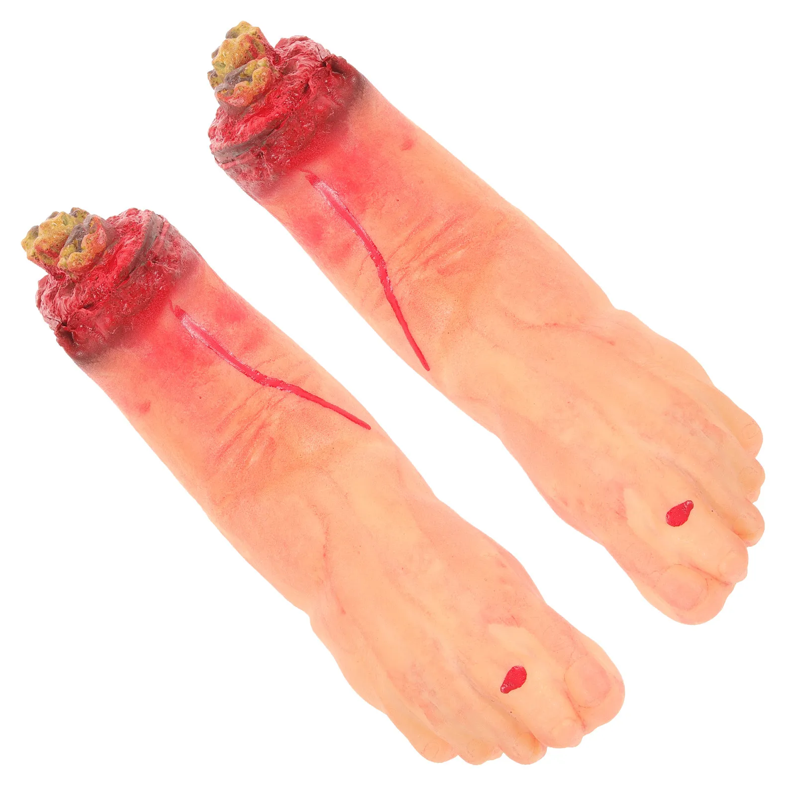 

2Pcs Severed Feet Prop Fake Broken Foot Simulation Halloween Horror Decoration Scary Party Prank Fake Broken Feet