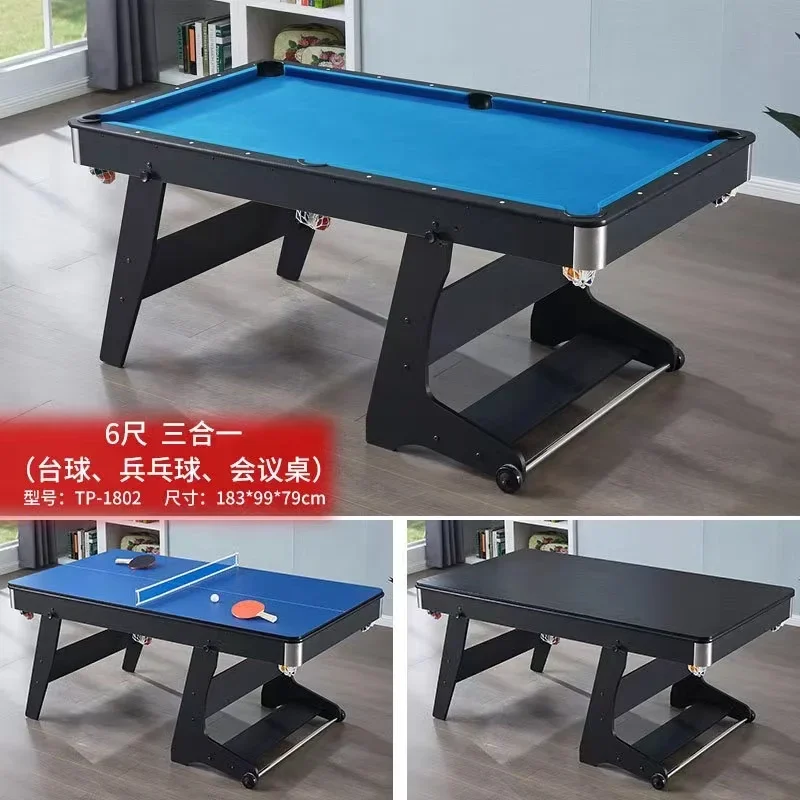 卸売価格 室内スポーツゲーム ビリヤード台 ポータブルミニ 6フィート エンジニアードウッド 折りたたみ式プールテーブル