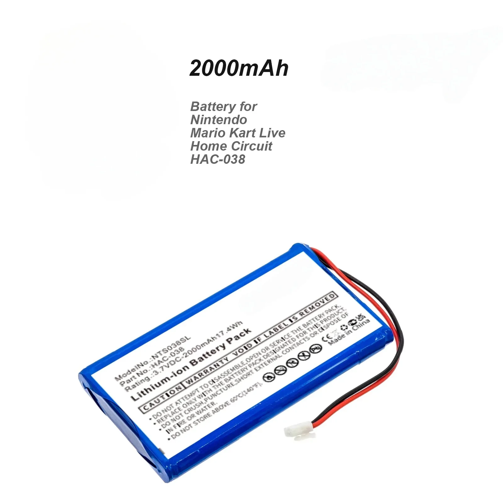 2000mAh Replacement Battery HAC-038 For Kart Real-Time Track Remote Control Transmitter