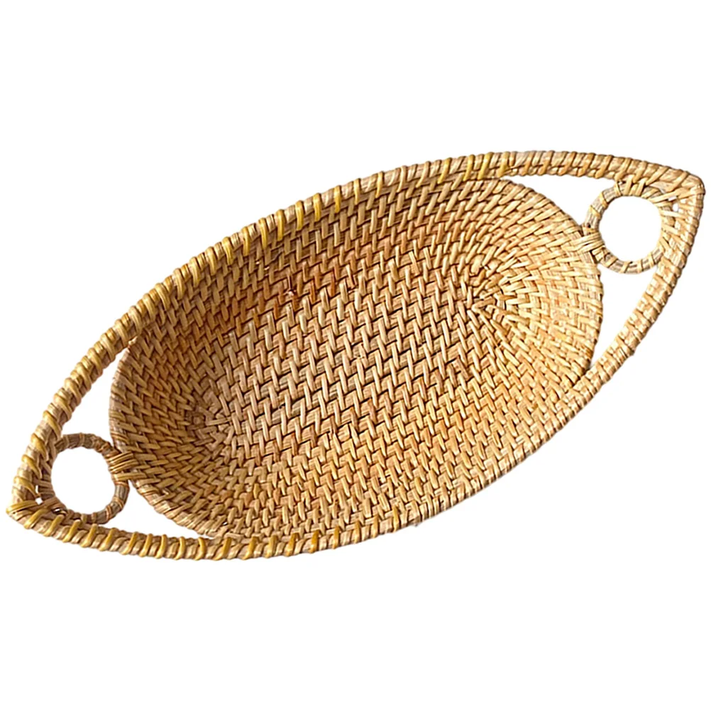 

Rattan Fruit Basket Woven Bread Storage Holder Yellow Autumn Vines Kitchen Home Decor ganizer Multifunctional Rattan Basket