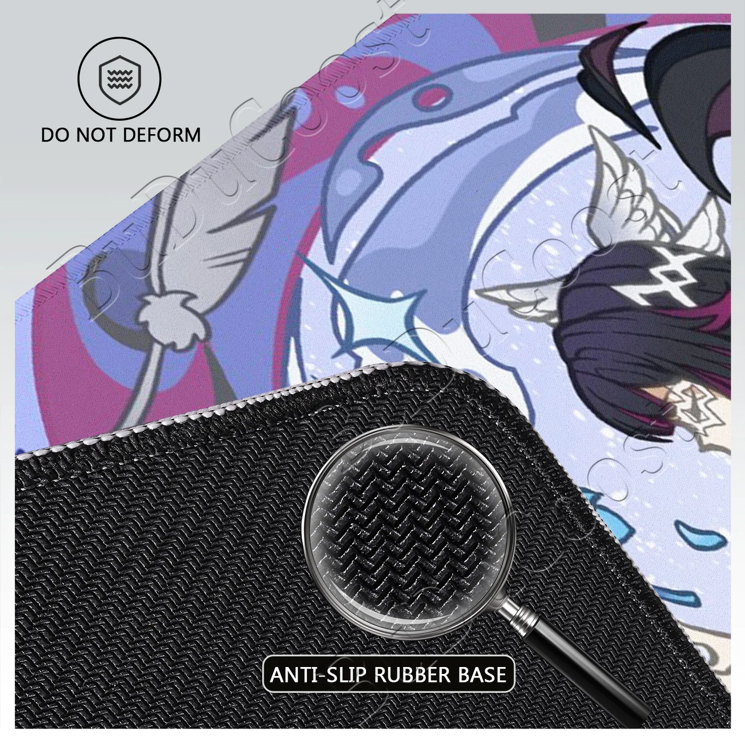 Genshin Impact Gaming Columbina XXL Overlock Large Mouse Pad Non-slip Base Keyboard Anime Esports Desk Mat HD Printing Mousepad view 6