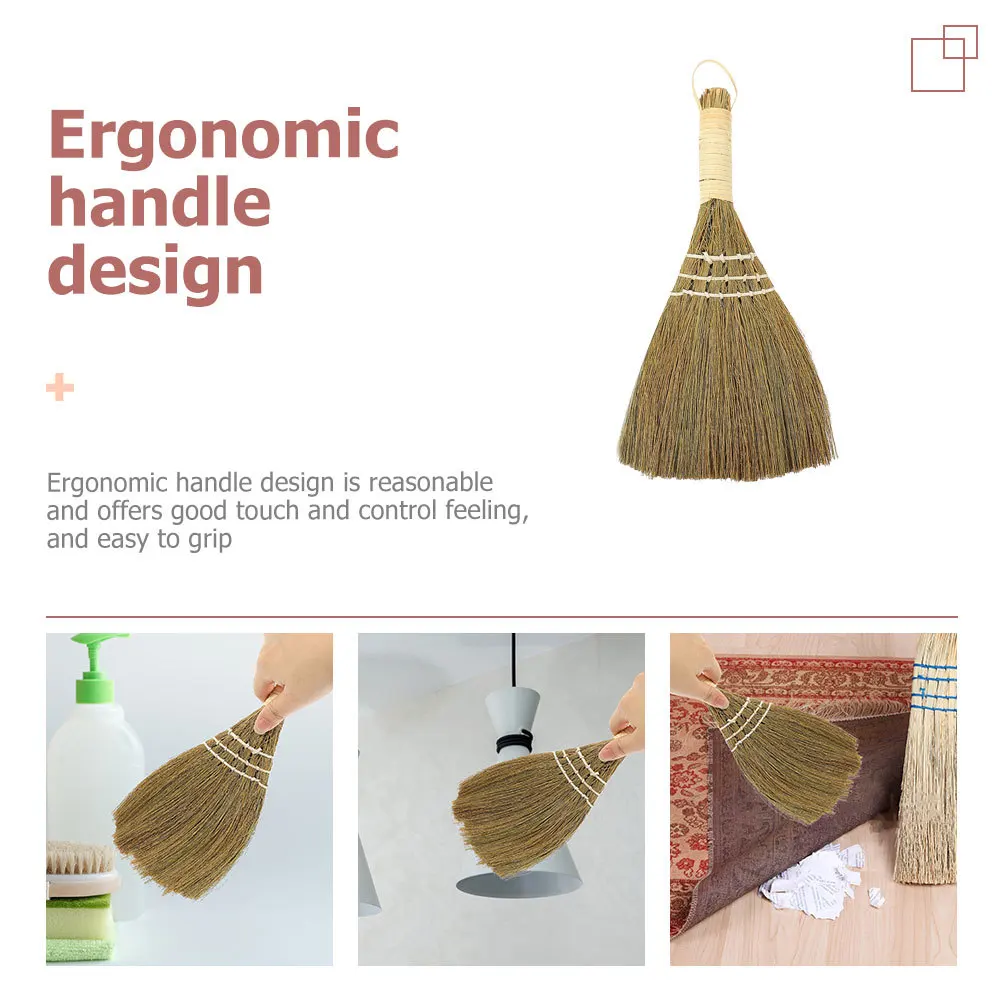 Mini Desktop Cleaning Broom Portable Short Handle Tabletop Dust Brush Handheld Small Broom for Office Home Car Use