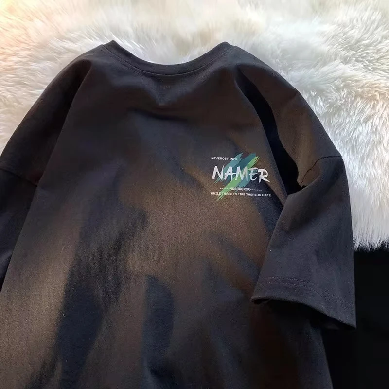 Short Sleeve T-shirts Men's Summer New Fashion Cotton Simple Classic American Style Heavy Duty Casual Trendy T-shirts Male Tops