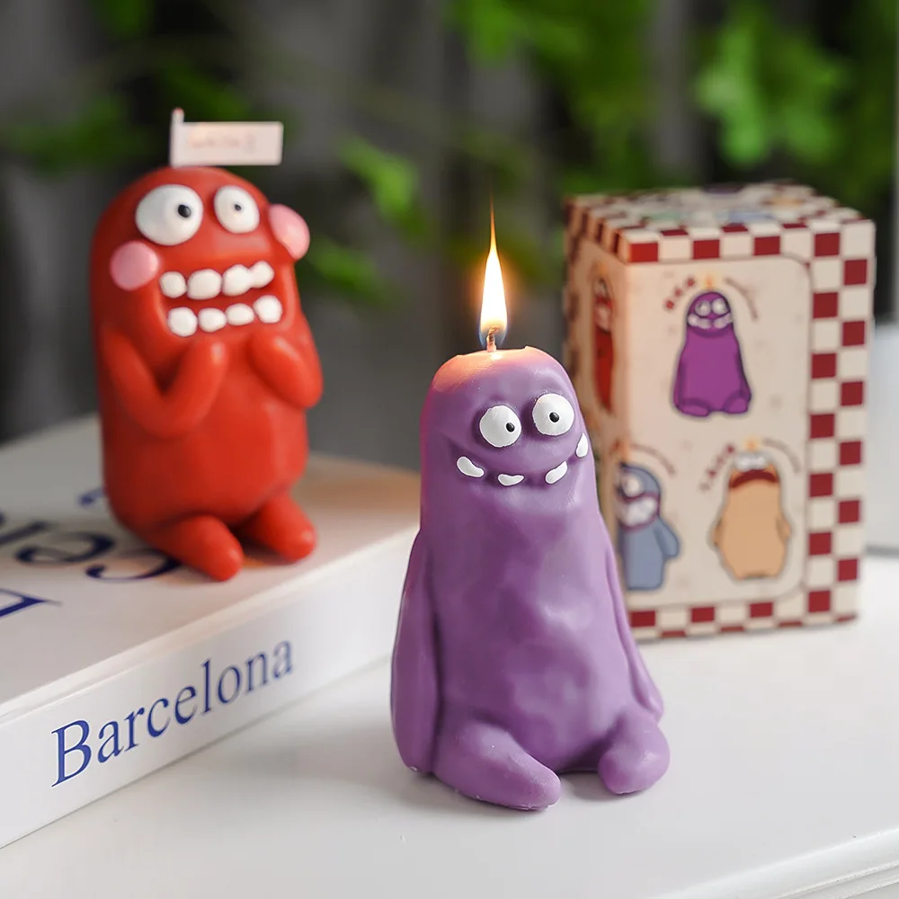 Earth Monster Candle Funny Handmade Creative Souvenir Fat and Thin Soil Monster Cartoon-shaped Scented Candle