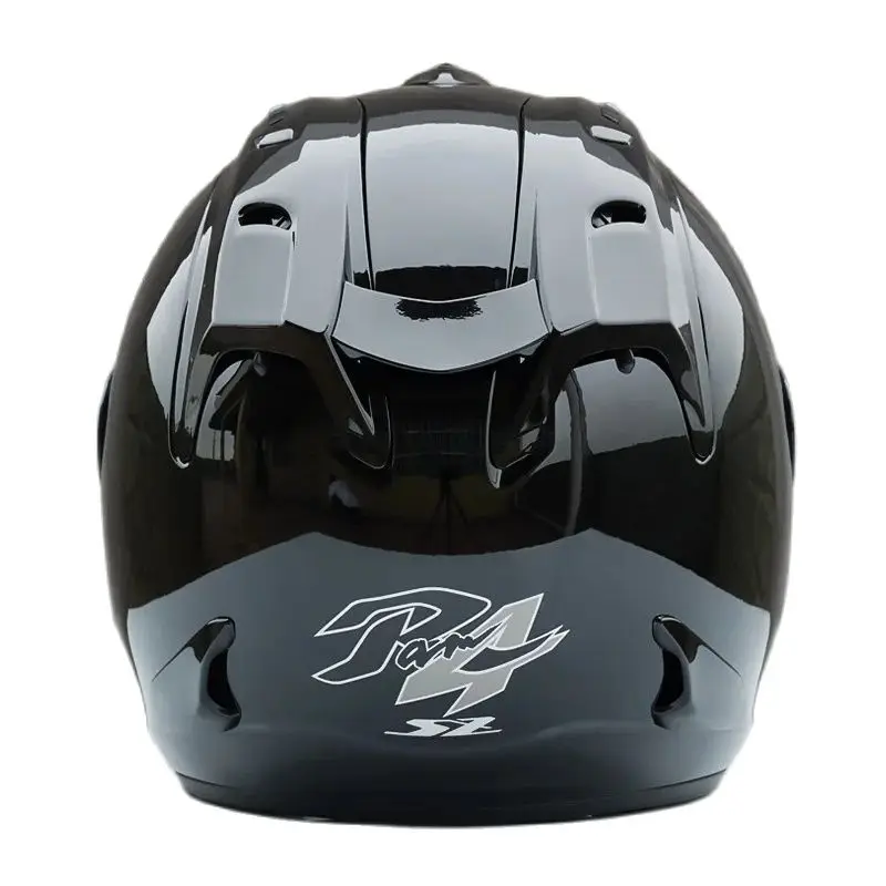 Ram-4 Medio Casco negro brillante Cara abierta Temporada de verano Casco de motocicleta Casco de media cara Casco de moto Capacete Casque Aprobado por ECE