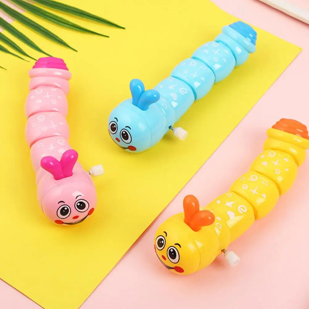 Zabawka gąsienica z kreskówki, nakręcana gąsienica dla maluchów, edukacyjna sprężynowa zabawka nakręcana, kreskówkowa zabawka do raczkowania dla chłopców.