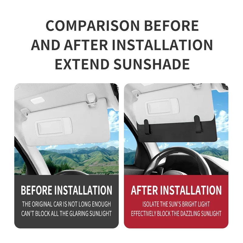 Leather Sun Visor Extension Plate Anti-Glare Car Visor Extender Sunglasses Card Storage Pocket,For Chrysler 300C Pacifica