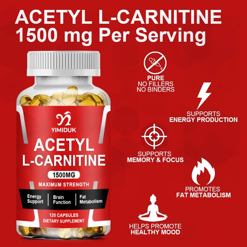 Acetyl L-Carnitine 1500mg High Potency Supports Natural Energy Production Supports Memory Focus Increase Body Performance