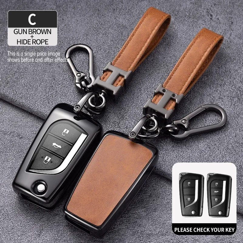 

Fashion Car Key Case Cover for Toyota Hilux Corolla Avensis Prado Fortuner RAV4 CHR Shell Accessories